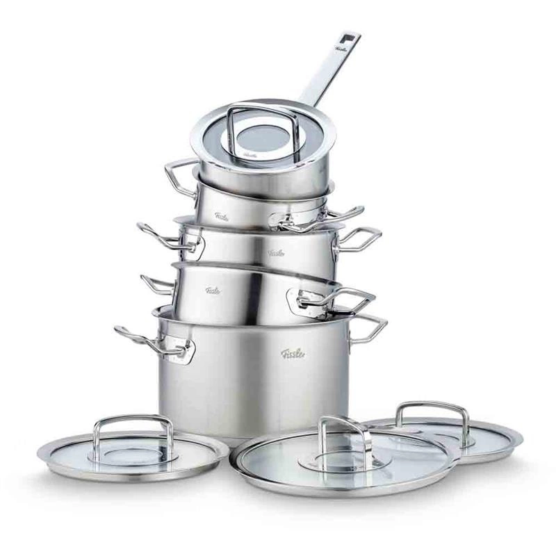 Garnki Fissler Profi 2.0 - 5 częściowy zestaw szklane pokrywy