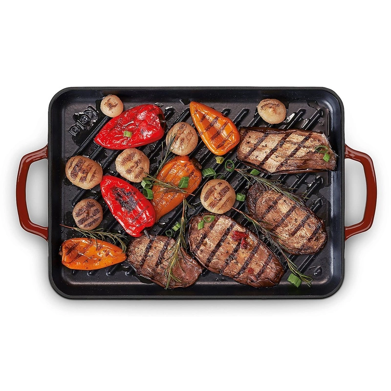 Kela - Płyta żeliwna do grillowania czerwona Calido