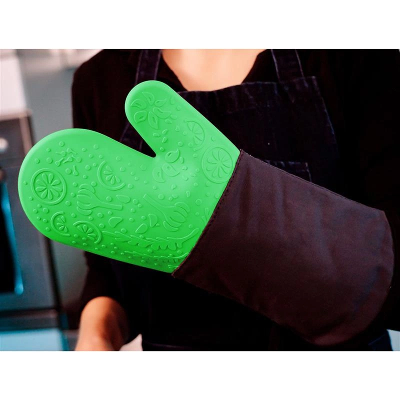 Lurch - rękawica kuchenna, silikon/bawełna/poliester, 34 x 19 cm, zielona
