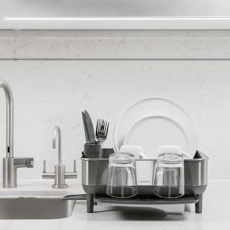 simplehuman - Ociekacz do naczyń COMPACT - stal nierdzewna