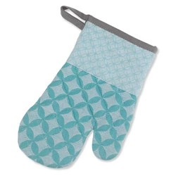 Kela - bawełniana rękawica kuchenna, 28x18 cm, niebiesko-zielona Carla