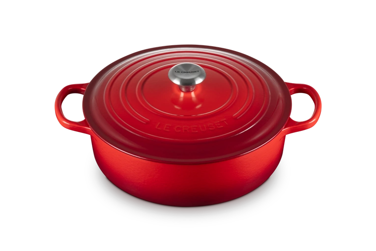 Le Creuset - brytfanna żeliwna emaliowana Signature gourmet 30 cm 6,2 l wiśniowa