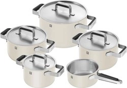 ZWILLING - Zestaw garnków stalowych 5 szt kremowe Pure