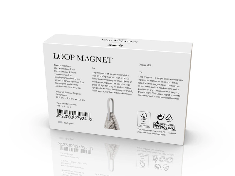 Zone Denmark - Haczyki ścienne magnetyczne 2 sztuki Soft Grey