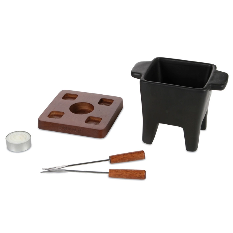 Boska - Zestaw do Fondue czarny, poj. <br>200ml, mahoń