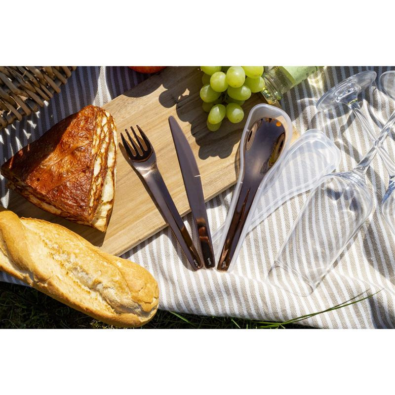 Lurch - zestaw sztućców w etui, 3 el., 18 cm, brązowe To-Go