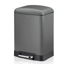 Kela - Kosz stalowy na śmieci 6 l szary Davino