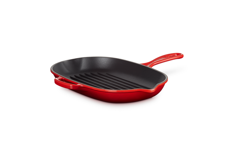 Le Creuset - patelnia żeliwna grillowa 32 cm Wiśniowa