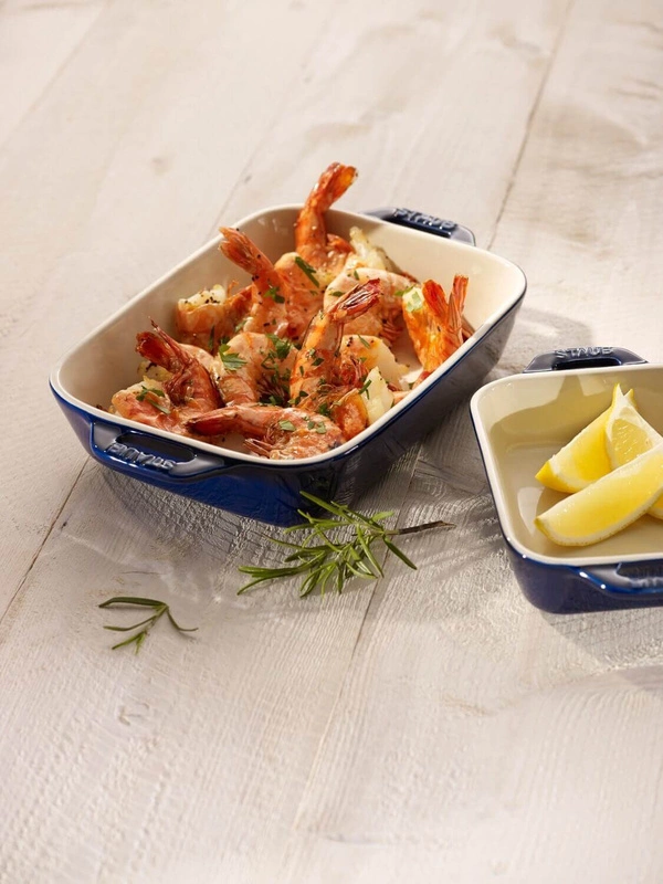 Staub - prostokątny półmisek ceramiczny 400 ml, niebieski