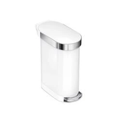 simplehuman - Kosz na śmieci 45L pedałowy SLIM - biały