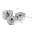 KitchenAid - Zestaw rondli z pokrywkami 16+18+20cm Stainless Steel