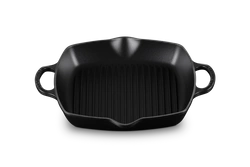 Le Creuset - patelnia żeliwna grillowa z dwoma uchwytami 30 cm Czarny Mat