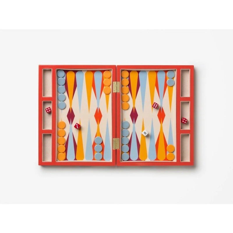 Printworks - Lakierowany Backgammon - czerwony