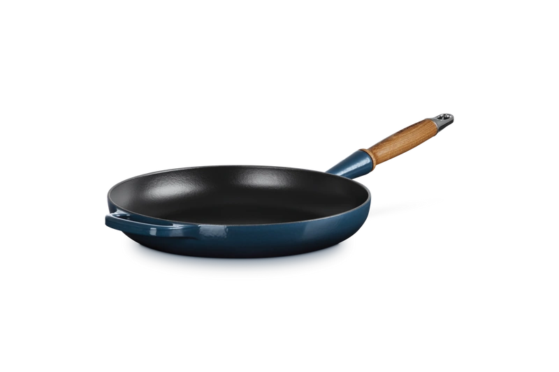 Le Creuset - patelnia żeliwna z drewnianym uchwytem 28 cm nuit