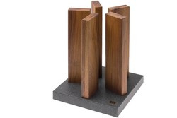 KAI - Magnetyczny stojak na 10 noży orzech + granit