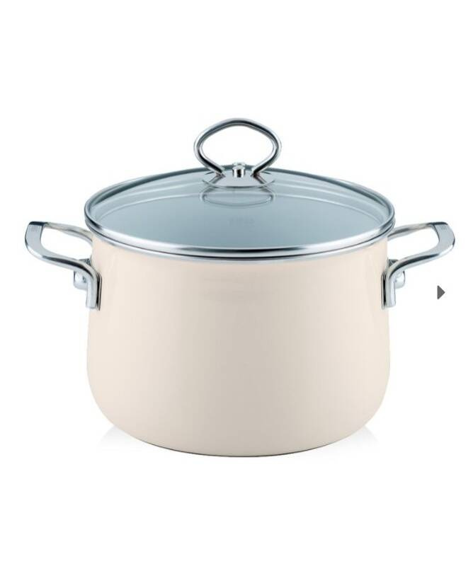 Riess - Garnek wysoki z pokrywą 4,0l 20cm Avorio