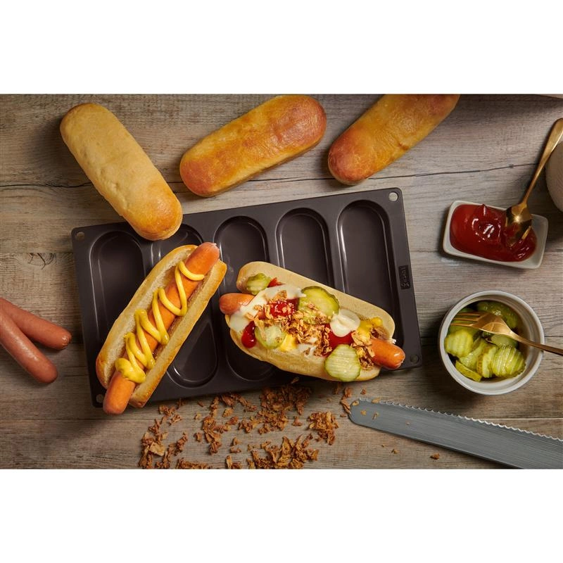 Lurch - forma na 5 bułek do hot dogów, 29,5 x 16 cm, brązowa FlexiForm