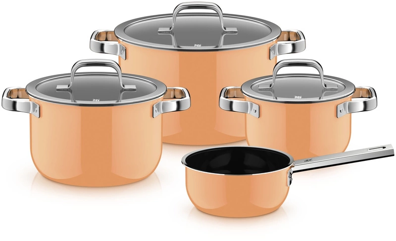 WMF - Zestaw garnków Fusiontec MineralPro papya or. 4 szt