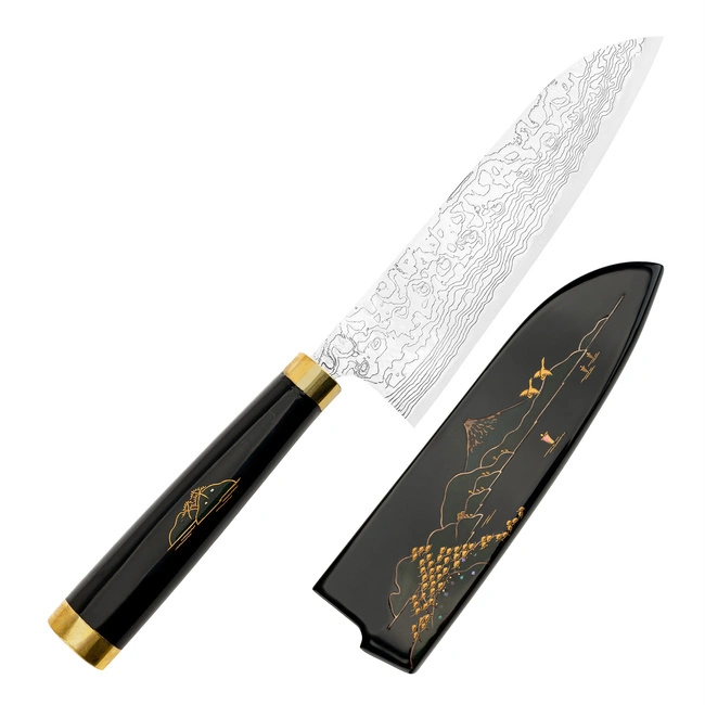 Takeshi Saji - Art Fuji Unique R-2 Nóż Santoku 18 cm + Saya