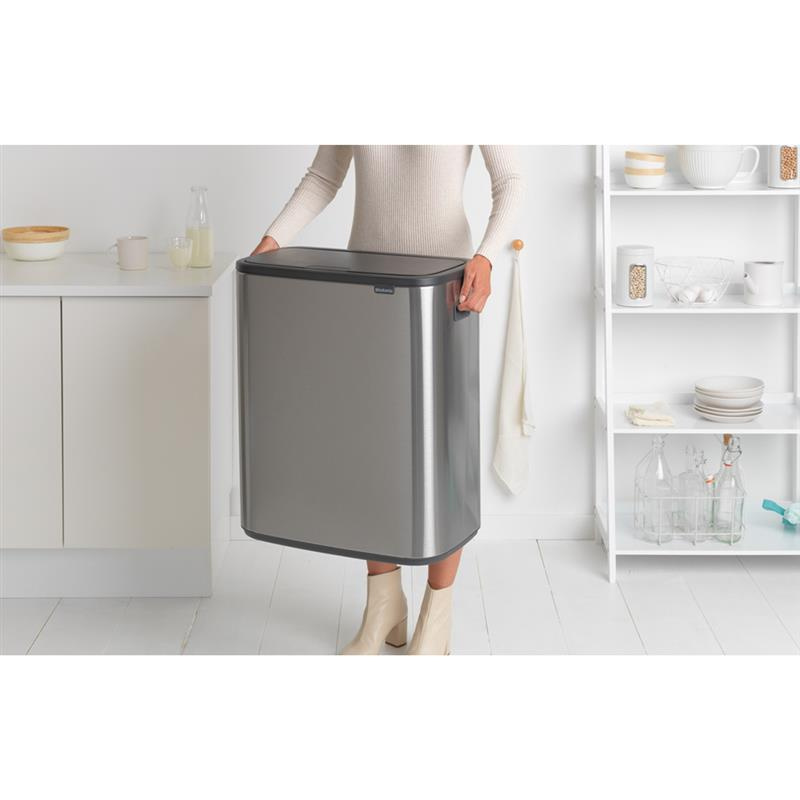 Brabantia - kosz na śmieci Bo Touch Bin 60L (2 x 30) stal matowa FPP