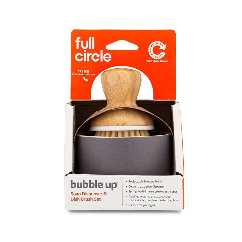 Full Circle - Szczotka do naczyń z pojemnikiem Bubble Up Set