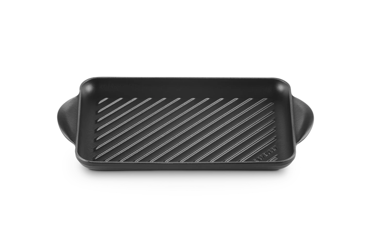 Le Creuset - patelnia żeliwna grillowa z dwoma uchwytami 32 cm Czarny Mat