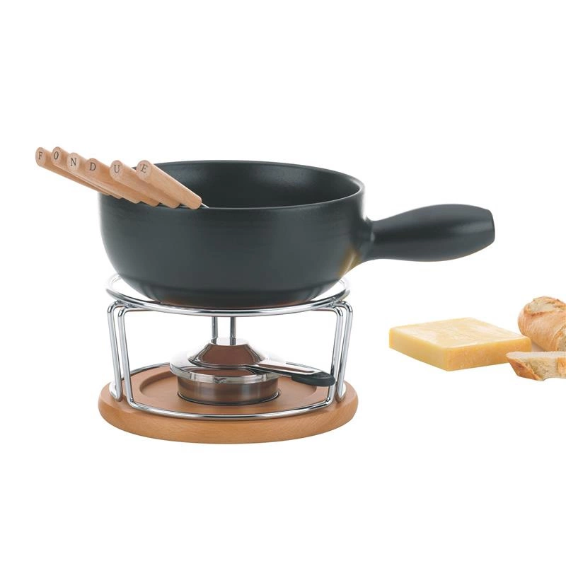 Kela - zestaw do fondue serowego, śred. 22,5 x 19 cm Natura