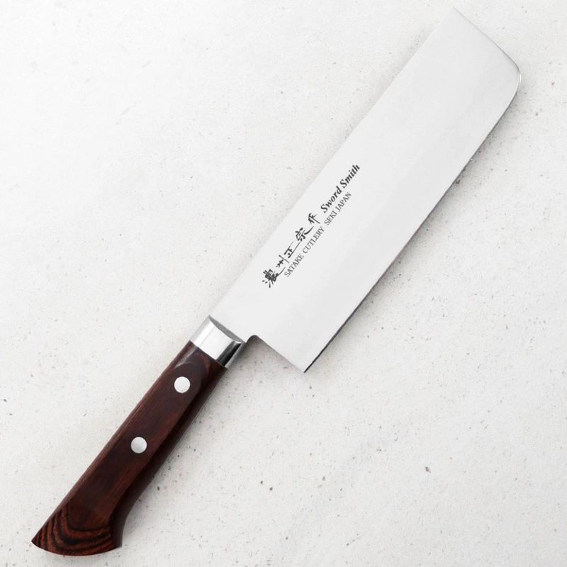 Satake - Unique Shirogami Nóż Nakiri 17cm w drewnianym pudełku