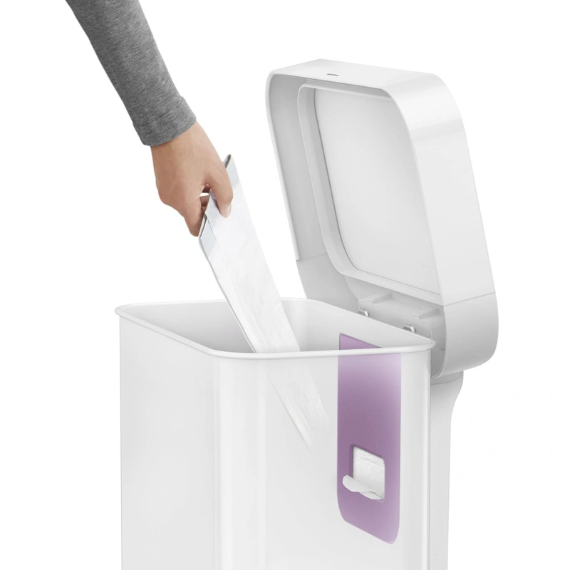 Simple Human - kosz na śmieci 45 l pedałowy Liner Pocket biała stal