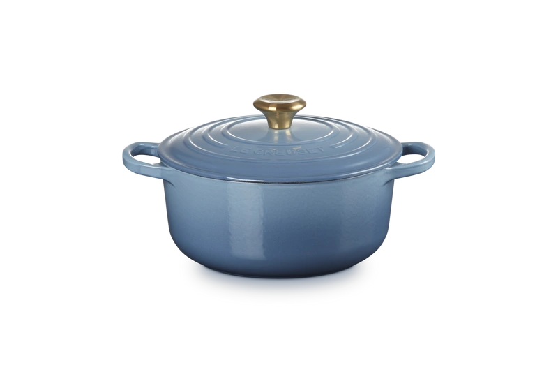 Le Creuset brytfanna żeliwna emaliowana Signature okrągła 20 cm 2,4l chambray