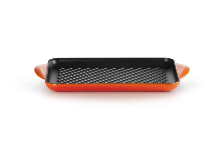 Le Creuset - patelnia żeliwna grillowa z dwoma uchwytami 32 cm Płomienna
