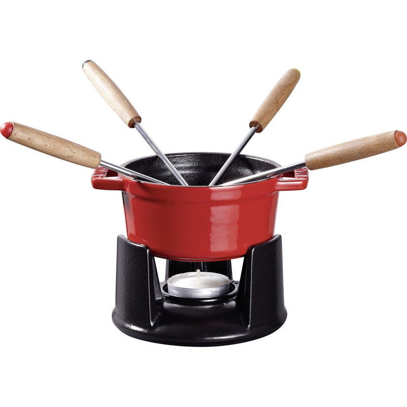 Staub -  żeliwne fondue mini czerwone 0,25 l 10 cm