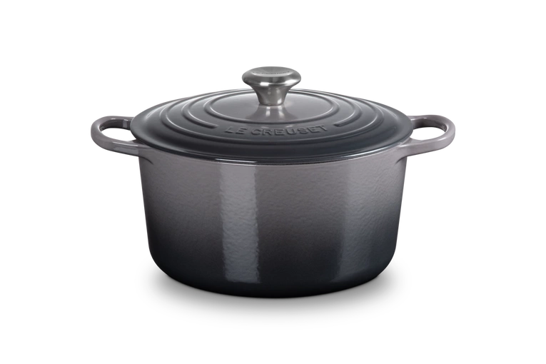 Le Creuset - garnek żeliwny emaliowany Signature okrągła 24 cm 5 l Flint