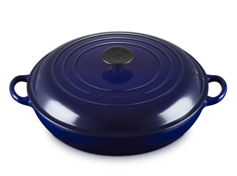 Le Creuset - garnek Gourmet żeliwny emaliowany patelnia Indigo 30 cm