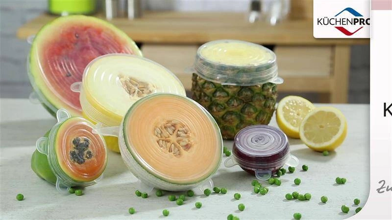 Kuchenprofi - pokrywki silikonowe, 6 szt., śred. 6,5 + 9,5 + 11 + 14 + 15,5 + 20 cm Stretch