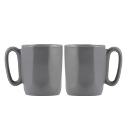 Vialli Design - Dwa kubki ceramiczne z uszkiem 80 ml Fuori szare