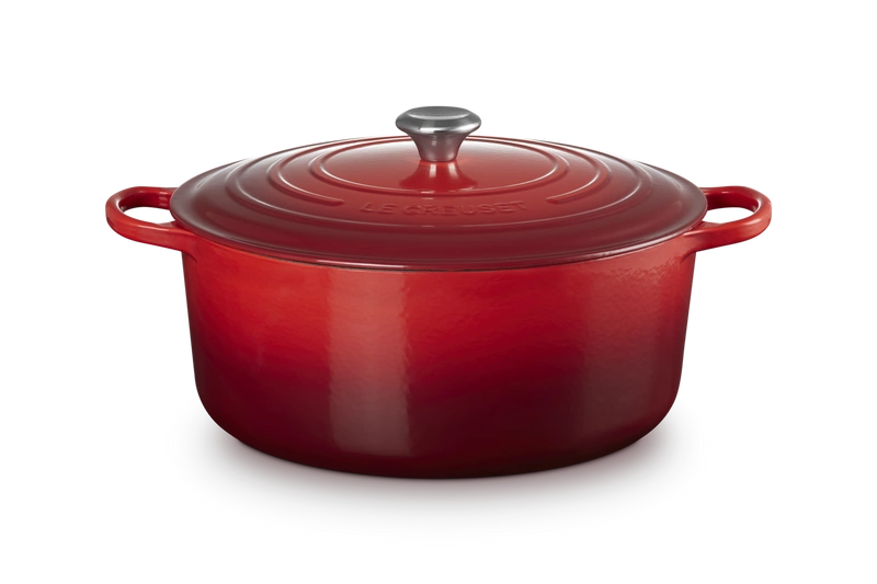 Le Creuset brytfanna żeliwna emaliowana Signature okrągła 34 cm 12 l wiśniowa