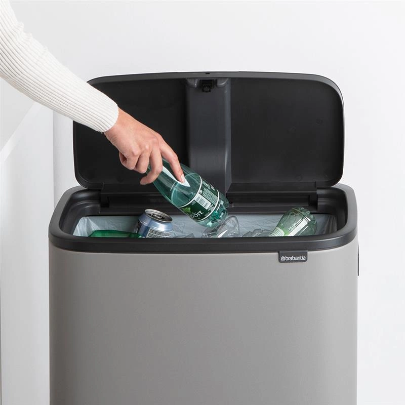 Brabantia - Kosz na śmieci Touch Bin Bo 60l mineralny szary