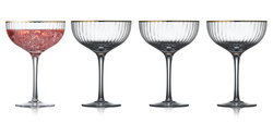 Lyngby Glas - Kieliszki do koktajli Palermo 315 ml 4 sztuki złote