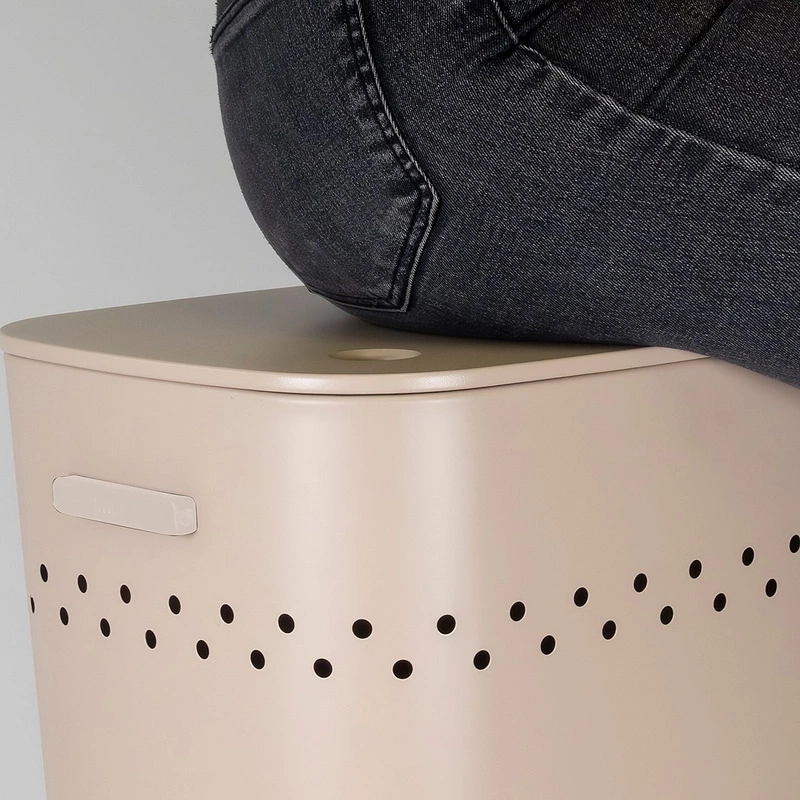 Kela - Kosz na pranie z siedziskiem 60l.beżowyMalaga