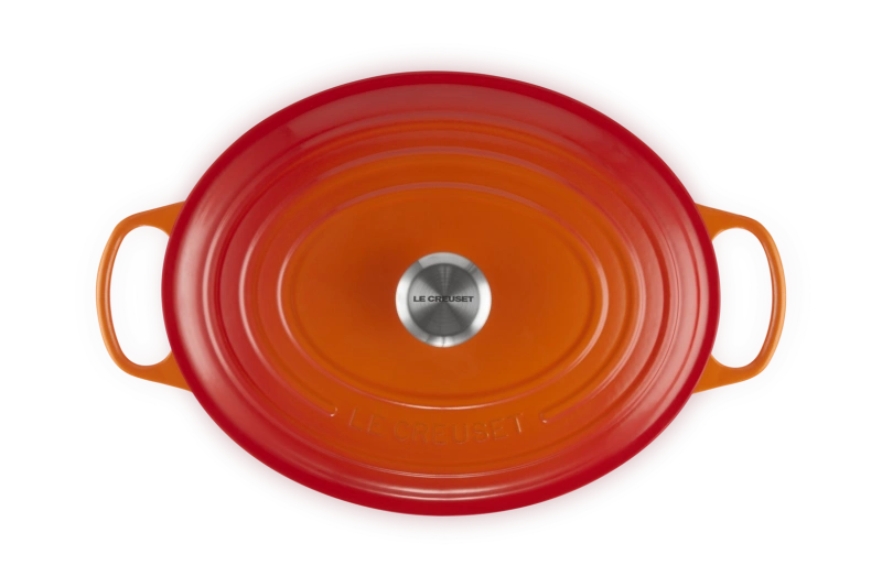 Le Creuset - brytfanna żeliwna emaliowana Signature owalna 33 cm 7,5 l płomienna
