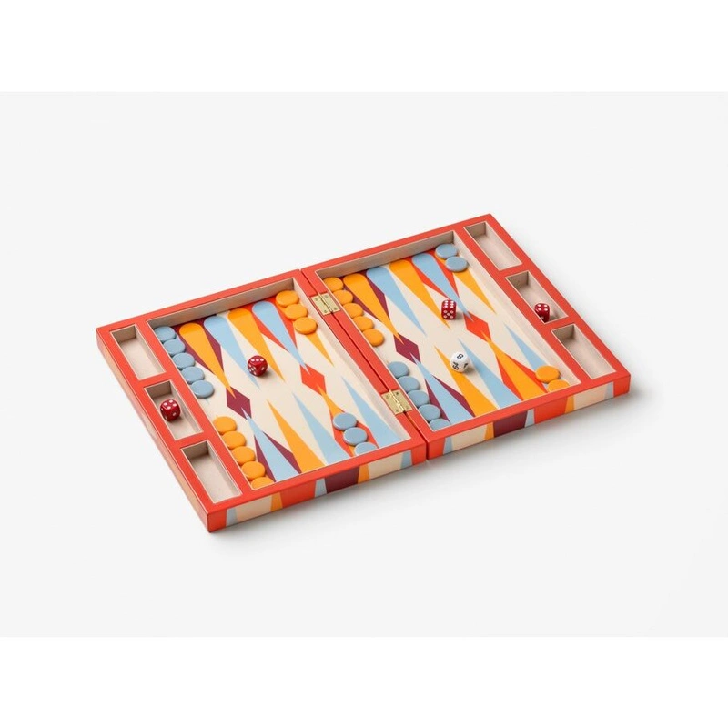 Printworks - Lakierowany Backgammon - czerwony