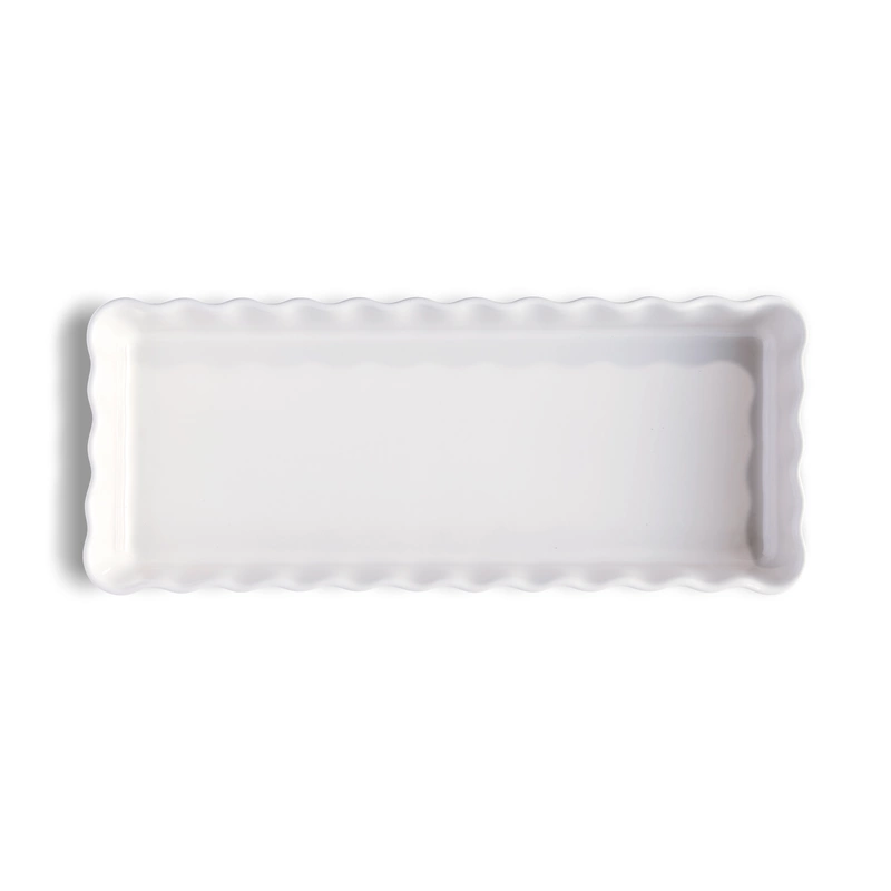 Emile Henry - Prostokątne naczynie do tarty- 36x15x5cm - biały