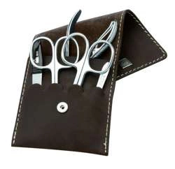 Erbe Solingen - Zestaw do manicure 5 cz. stal niklowana brązowy