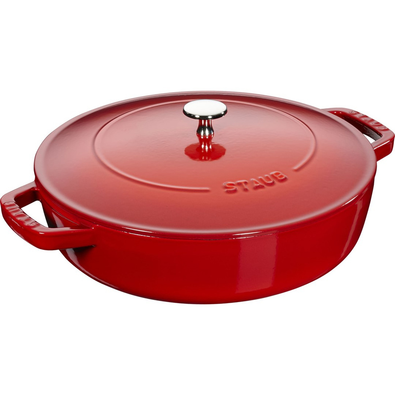 Staub - głęboka patelnia żeliwna Chistera czerwona 28 cm