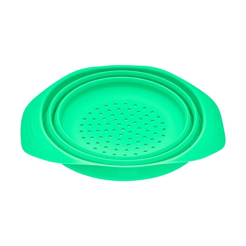 Lurch - cedzak składany, silikon, 19 x 22 x 3,5 cm, 2,0 l, zielony