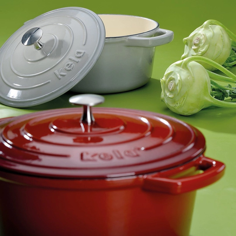 Kela - Brytfanna żeliwna 6,5l +pokr. czerwona Calid