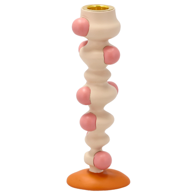 Villa Collection - Świecznik z kulkami Styles wys. 18 cm White/Pink