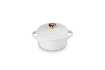 Le Creuset - Mini-Cocotte 10 cm ze złotą gałką serce White