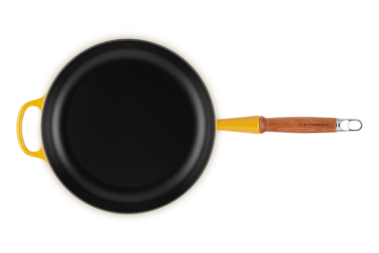 Le Creuset - patelnia żeliwna z drewnianym uchwytem 28 cm